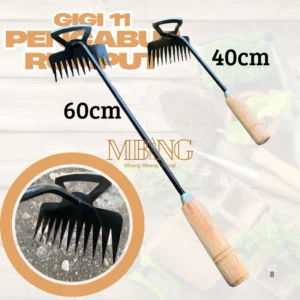 Pencabut rumput gigi 11 panjang 65cm bahan asli plat baja
