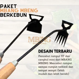 Paket 2 Pcs yang terdiri dari pencabut rumput liar halaman dan cangkul berkebun
